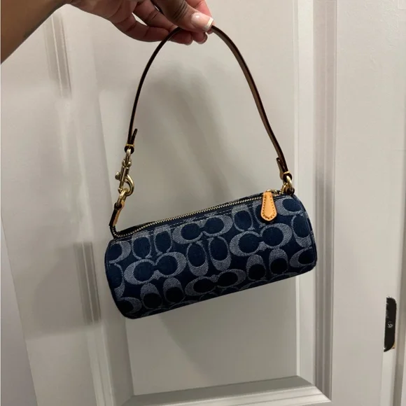 Coach Nolita Barrel Bag-  Blue Signature Shoulder Bag in Denim - Picture 3 of 5